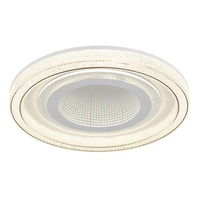 Luminosa Lighting Luminosa Alsuna Integrated Led Semi Flush Ceiling Light White Matt Led Dimmable 2700-6000K Remote Control from B&Q