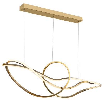 Luminosa Lighting Luminosa Iduna Pendant Ceiling Light Gold Led 2700/6000K from B&Q