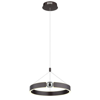 Luminosa Lighting Luminosa Hendricks Pendant Ceiling Light Bronze Colored Brushed Led 3000K from B&Q