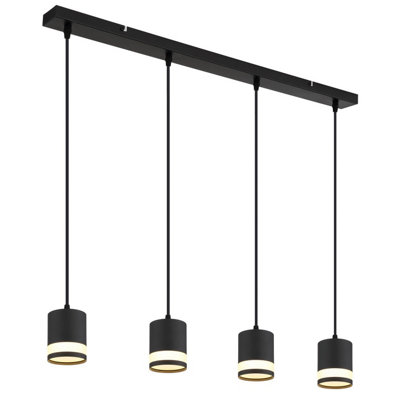 Luminosa Lighting Luminosa Lucero Bar Pendant Ceiling Light Matt Black 4X Gx53 3000K from B&Q