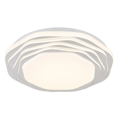 Luminosa Lighting Luminosa Flordelis 38Cm Integrated Led Semi Flush Ceiling Light White Matt Led 3000-6000K from B&Q