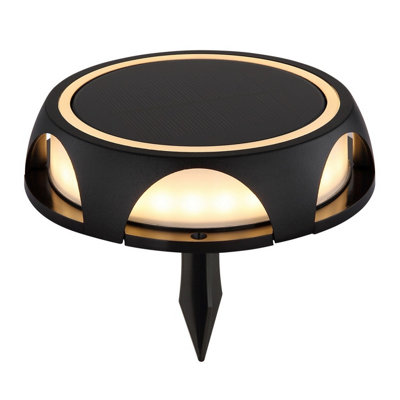 Luminosa Lighting Luminosa Solarleuchte Round Outdoor Spike Matt Black Ip65 Led 3000K from B&Q