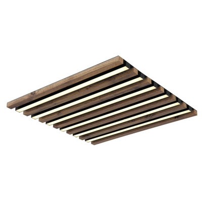 Luminosa Lighting Luminosa Hayden 45Cm Integrated Led Semi Flush Ceiling Light Matt Black Led 3000K from B&Q