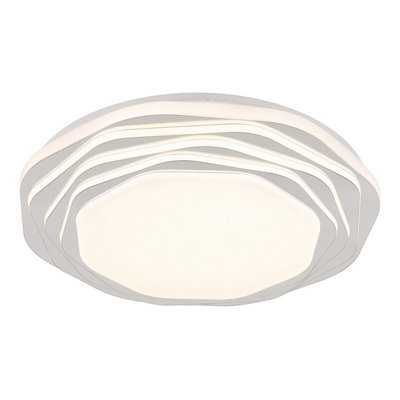 Luminosa Lighting Luminosa Flordelis 48Cm Integrated Led Semi Flush Ceiling Light White Matt Led 3000-6000K from B&Q