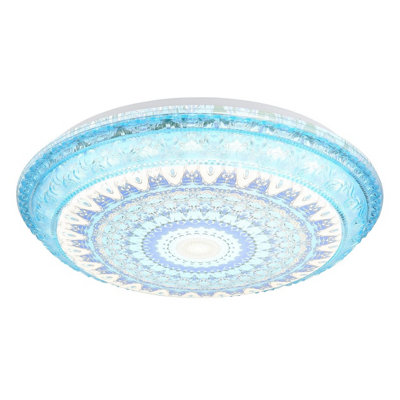 Luminosa Lighting Luminosa Lazaro Integrated Led Semi Flush Ceiling Light Blue Matt Led 2700-6000K from B&Q