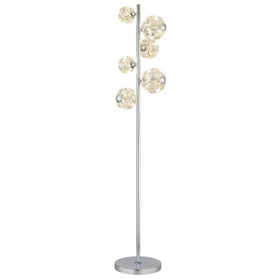 Luminosa Lighting Light Luminosa Ing Luminosa Virina Led Integrated Floor Lamp Chrome K9 Crystals Led 3000K Small