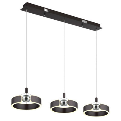 Luminosa Lighting Luminosa Hendricks Bar Pendant Ceiling Light Bronze Led 3000K from B&Q