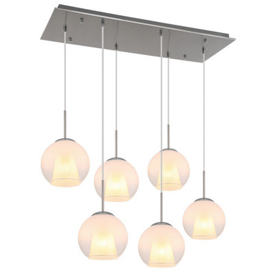 B&Q -  Luminosa Barry Cluster Pendant Ceiling Light Matt Nickel 6X E27