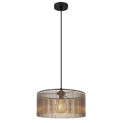 Luminosa Lighting Luminosa Leeds Cylindrical Pendant Ceiling Light Matt Black 1X E27 from B&Q