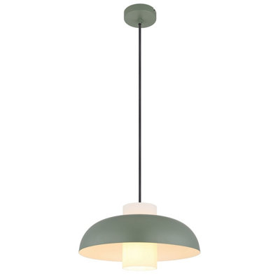 Luminosa Lighting Luminosa Lowe Dome Pendant Ceiling Light Green Matt 1X E27 from B&Q