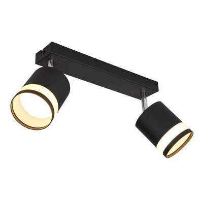 Luminosa Lighting Luminosa Lucero Twin Ceiling Spotlight Matt Black 2X Gx53 3000K from B&Q