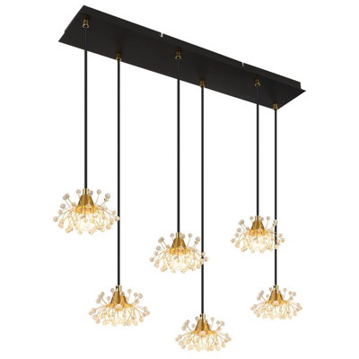 Luminosa Lighting Luminosa Fiore Cluster Pendant Ceiling Light Matt Black 6X G9 from B&Q