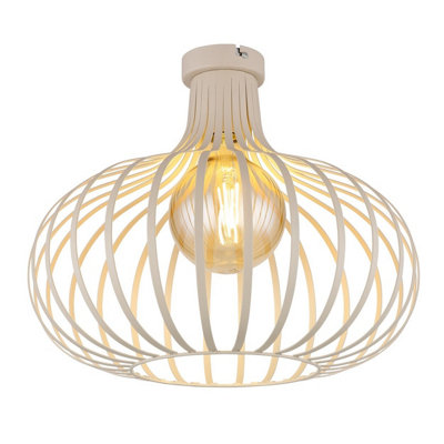 B&Q -  Luminosa Mateo Semi Flush Ceiling Light Creme Coloured Matt 1X E27