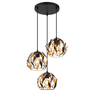 Luminosa Lighting Luminosa Mika Cluster Pendant Ceiling Light Matt Black 3X E27 from B&Q