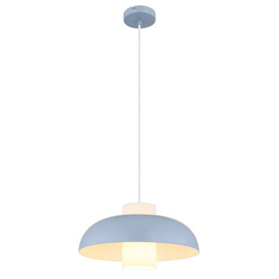 Luminosa Lighting Luminosa Lowe Dome Pendant Ceiling Light Blue Matt 1X E27 from B&Q