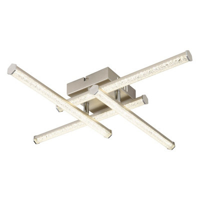 Luminosa Lighting Luminosa Kirina Integrated Led Semi Flush Ceiling Light Nickel Matt 4X Led 4000K from B&Q