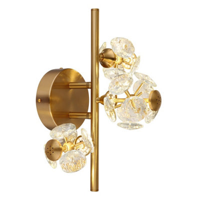 B&Q -  Luminosa Virina Wall Lamp Gold Colors K9 Crystals Led 3000K