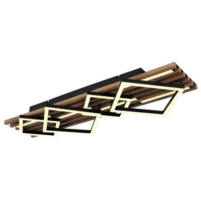 Luminosa Lighting Luminosa Obrien 82X31Cm Integrated Led Semi Flush Ceiling Light Matt Black 5X Led 3000K from B&Q
