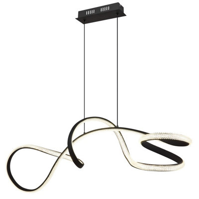 Luminosa Lighting Luminosa Swirl Pendant Ceiling Light Matt Black Led 4000K from B&Q