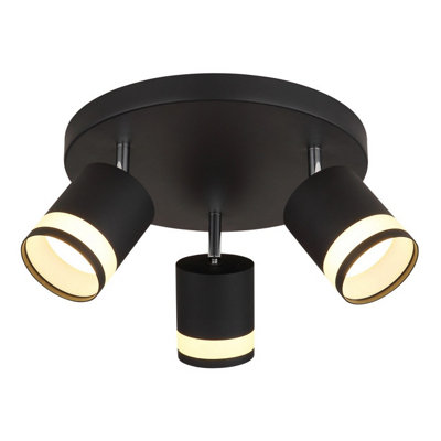 Luminosa Lighting Luminosa Lucero Ceiling Spotlight Clusters Matt Black 3X Gx53 3000K from B&Q