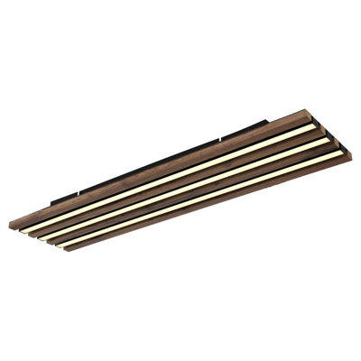 Luminosa Lighting Luminosa Hayden 80X20Cm Integrated Led Semi Flush Ceiling Light Matt Black Led 3000K from B&Q