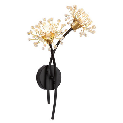 Luminosa Lighting Luminosa Fiore Wall Lamp Matt Black 2X G9 from B&Q
