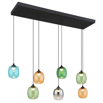 Luminosa Lighting Luminosa Minara Rectangle Cluster Pendant Ceiling Light Matt Black Glass Shade 6X Led 3000K from B&Q