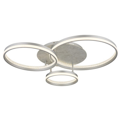 Netlighting Unisex Silver Mary Ring Semi Ceiling Light Led Dimmable 2700-6500K Remote Size 3 - Image 3