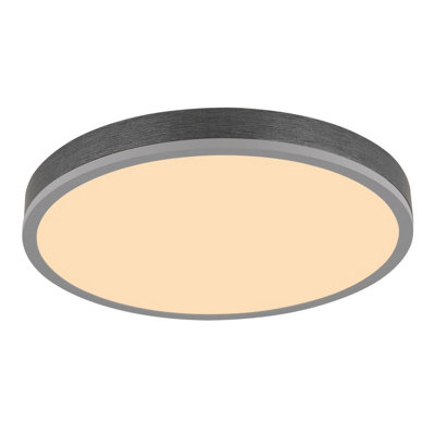 Luminosa Lighting Luminosa Doro 45Cm Flush Ceiling Light Silver Colored Led 3000K from B&Q