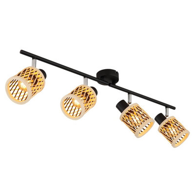 Luminosa Lighting Luminosa Mali Ceiling Spotlight Bar Matt Black 4X E14 from B&Q