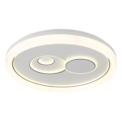 Luminosa Lighting Luminosa Ruiz I Semi Flush Ceiling Light Matt White Led 2700/4000/6000K from B&Q