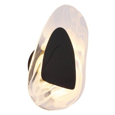 Luminosa Lighting Luminosa Dorsey Integrated Led Wall Lamp Matt Black Clear Glass Shade Led 3000K from B&Q