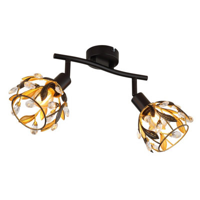 Luminosa Lighting Luminosa Mika Twin Ceiling Spotlight Matt Black 2X E14 from B&Q