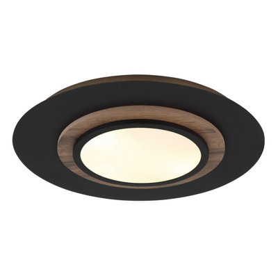 Luminosa Lighting Luminosa Kory Semi Flush Ceiling Light Matt BlackCentered Led 3000K from B&Q