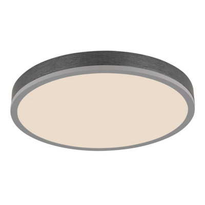 Luminosa Lighting Luminosa Doro 45Cm Flush Ceiling Light Silver Colored Led Dimmable 2700-6500K Remote Control Timer from B&Q