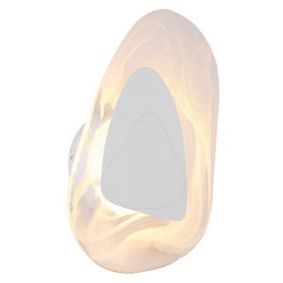 Luminosa Lighting Luminosa Dorsey Integrated Led Wall Lamp White Matt Clear Glass Shade Led 3000K from B&Q
