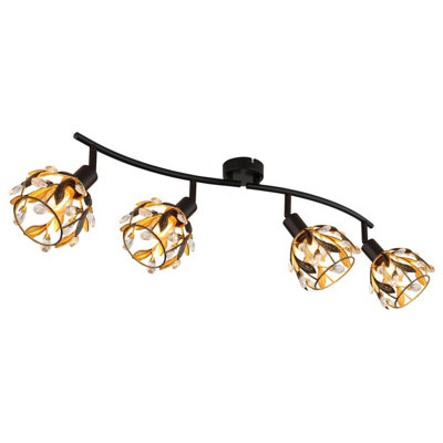 Luminosa Lighting Luminosa Mika Ceiling Spotlight Bar Matt Black 4X E14 from B&Q