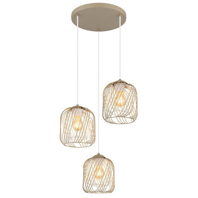 Luminosa Lighting Luminosa Dichti Cluster Pendant Ceiling Light Sand Colored Matt 3X E27 from B&Q