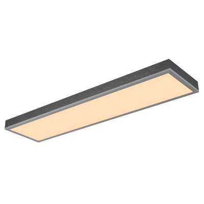 Luminosa Lighting Luminosa Doro 80X20Cm Flush Ceiling Light Silver Colored Led 3000K from B&Q