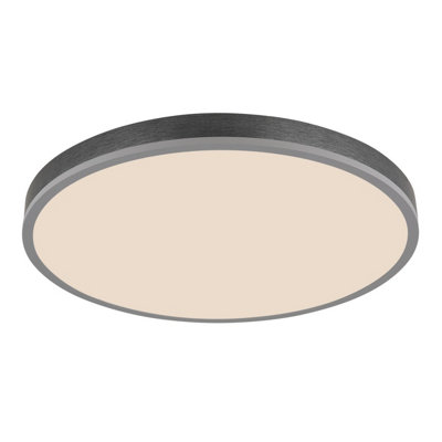 Luminosa Lighting Luminosa Doro 60Cm Flush Ceiling Light Silver Colored Led Dimmable 2700-6500K Remote Control Timer from B&Q