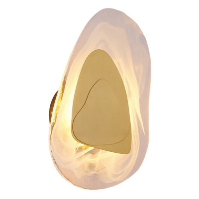 Luminosa Lighting Luminosa Dorsey Integrated Led Wall Lamp Brass-Coloured Matt Clear Glass Shade Led 3000K from B&Q