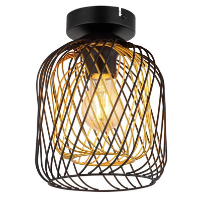 B&Q -  Luminosa Dichti Semi Flush Ceiling Light Matt Black 1X E27