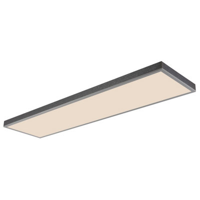 Luminosa Lighting Luminosa Doro 120X30Cm Flush Ceiling Light Silver Colored Led Dimmable 2700-6500K Remote Control Timer from B&Q