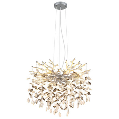 Netlighting Unisex Silver Queena Pendant Ceiling Light Matt Colour 8X E14 Size 8 - Image 2