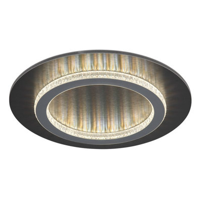 Luminosa Lighting Luminosa Jayden Semi Flush Ceiling Light Matt Black Led 3000/4000/6500K from B&Q