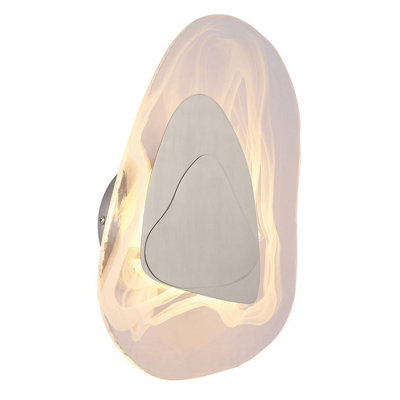 Luminosa Lighting Luminosa Dorsey Integrated Led Wall Lamp Nickel Matt Clear Glass Shade Led 3000K from B&Q