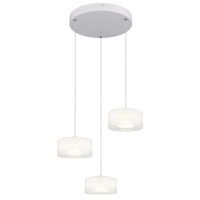 Luminosa Lighting Luminosa Belinda Cluster Pendant Ceiling Light White Matt Opal Glass Shade 3X Led 4000K from B&Q