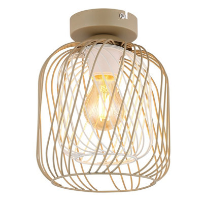 B&Q -  Luminosa Dichti Semi Flush Ceiling Light Sand Colored Matt 1X E27