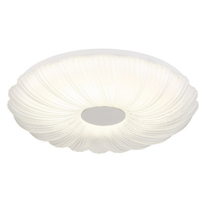 Luminosa Lighting Luminosa Cavendish Patterned Glass Flush Ceiling Light White Led 2700-6000K from B&Q