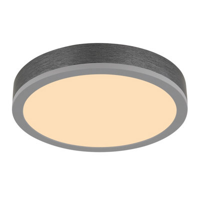 Luminosa Lighting Luminosa Doro 30Cm Flush Ceiling Light Silver Colored Led 3000K from B&Q